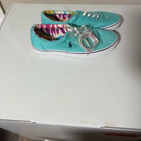Polo Teal Sneakers with Tie-Dye Lining - Picture 5 of 8